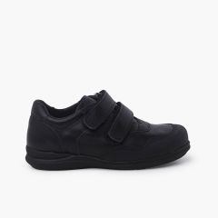 Zapatos Colegiales Puntera Reforzada Doble Cierre Negro