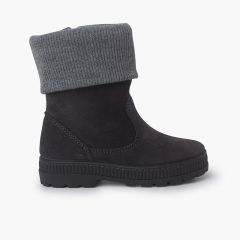 Botas Cuello Lana Niños Gris