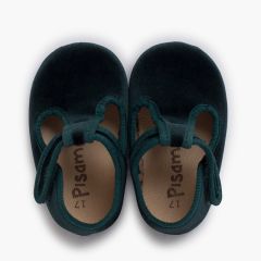 Pepitos Bebe Terciopelo Cierre Adherente Verde