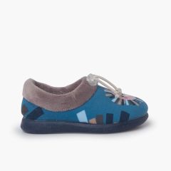 Babuchas Casa Ajustables León Azul