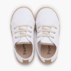 Zapatillas lona cordones tipo alpargata Blanco Nieve