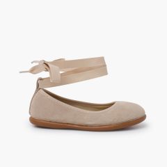 Bailarinas elástico lazo y pulsera sand