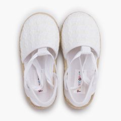 Alpargatas efecto trenzado cintas Blanco