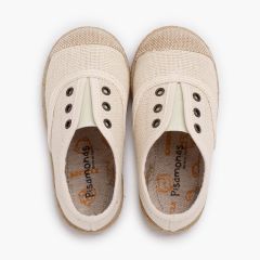 Zapatillas lino sin cordones puntera yute Crudo