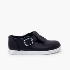 Pepitos piel lavable hebilla Azul Marino