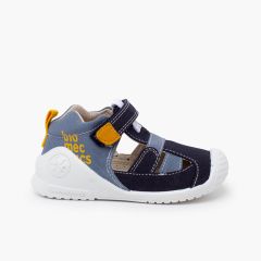 Sandalia deportiva unisex lona Biomecanics Azul Jeans