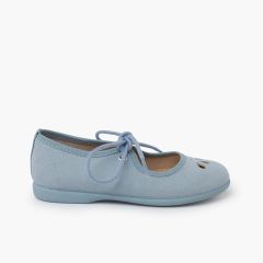 Merceditas lazo fino y picado Azul Pastel