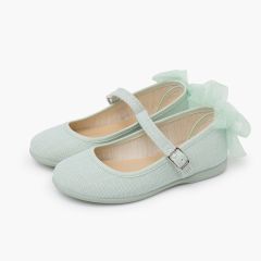 Merceditas ceremonia lazo trasero tul Menta