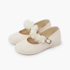 Merceditas ceremonia tira de flores Beige