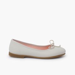 Bailarinas ceremonia piel soft lacito Beige