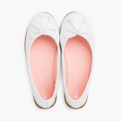 Bailarinas charol piso caramelo Blanco