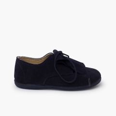 Bluchers serraje lengüeta flecos Azul Marino