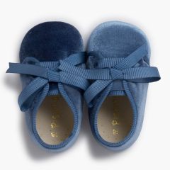 Badana blucher terciopelo lazo faya Azul Francia