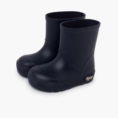 Botas agua niño y niña suela fina  Azul Marino