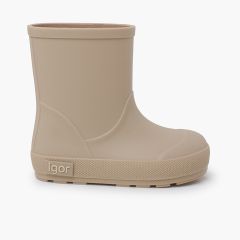 Botas agua niño y niña suela fina  Beige
