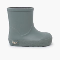 Botas agua niño y niña suela fina  Verde