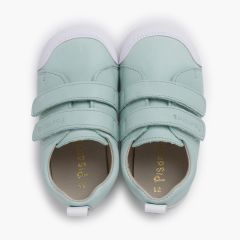 Zapatillas blanditas piel doble cierre adherente Verde Menta