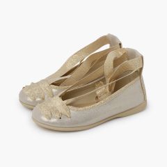 Bailarinas goyescas con cintas brillo Oro
