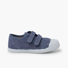 Zapatillas blanditas lona eco tira adherente Azul Jeans