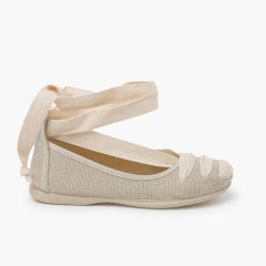 Bailarinas goyescas lino cintas Crudo