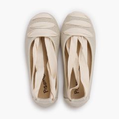 Bailarinas goyescas lino cintas Crudo