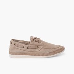 Náuticos Casual Tallas Altas Lona Lavada Topo