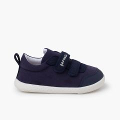 Zapatillas lona soft doble tira adherente Azul