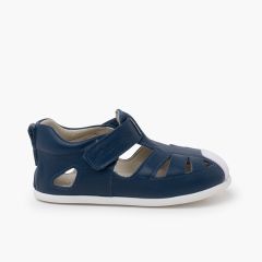 Sandalia napa blandita suela fina Azul Navy