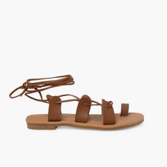 Sandalias romanas piel tiras Cuero