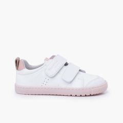 Zapatillas Blanditos tiras adherentes tallas altas  Blanco y Rosa