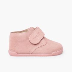 Botitas barefoot serraje cierre adherente Rosa