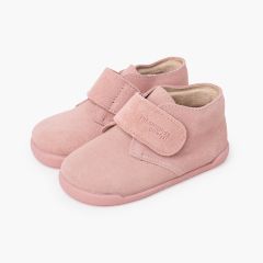 Botitas barefoot serraje cierre adherente Rosa