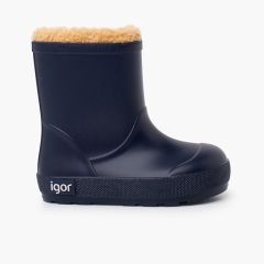 Botas de agua barefoot forro borreguito Azul Marino