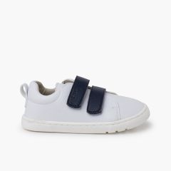 Zapatillas barefoot tiras adherentes intercambiables Blanco y Marino