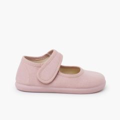 Merceditas barefoot lino fino Rosa Palo