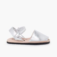 Menorquinas metalizadas blanditas suela flexible Plata