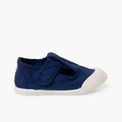 Pepitos puntera barefoot lona lavada Azul Marino