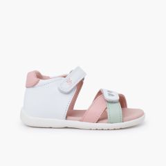 Sandalias niña Garvalín primeros pasos corazones Rosa
