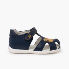 Sandalias flexibles unisex Garvalín León Azul Marino