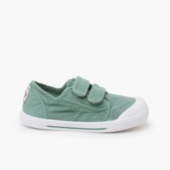Zapatillas lona barefoot wide piso raya Verde matcha