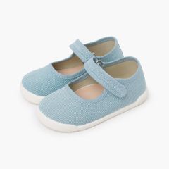 Merceditas barefoot lona canvas tira adherente Turquesa