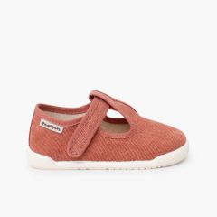 Pepitos barefoot lona canvas tira adherente Arcilla