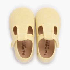 Pepitos barefoot lona canvas tira adherente Limón