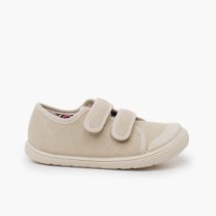 Zapatillas lona barefoot puntera goma Beige
