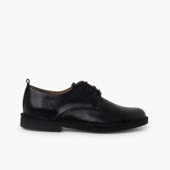 Zapatos niño blucher piel cordones Negro