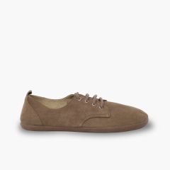 Zapatos blucher cordones barefoot serraje Topo