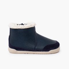 Botas barefoot neopiel cuello borreguito Azul Marino