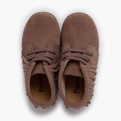 Botas niños serraje flecos puntera redonda Topo