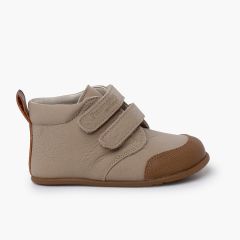 Botitas barefoot piel niños puntera reforzada Arena