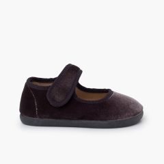 Merceditas barefoot terciopelo tira adherente Gris